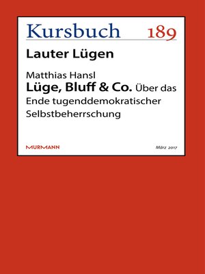 cover image of Lüge, Bluff & Co.
